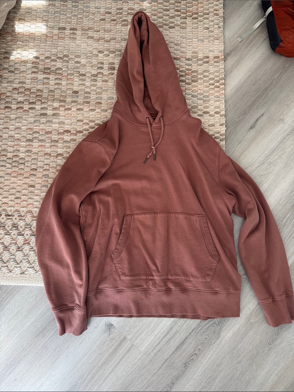 Madewell Men's Rust Hoodie Sweatshirt - Casual Pullover